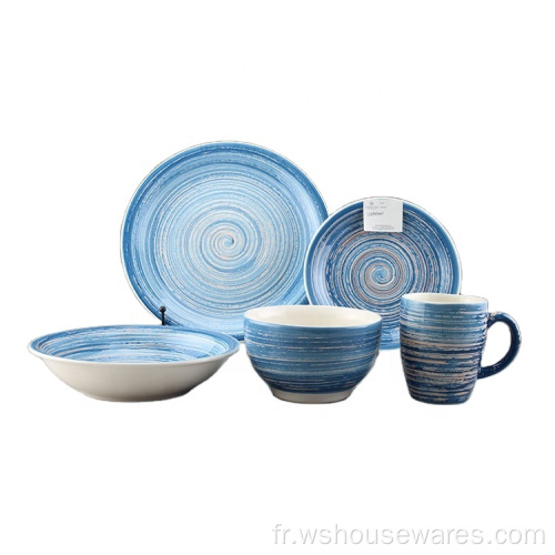 Vaisselle personnalisée en céramique en céramique couleur peinte à la main